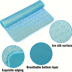 Dog Cooling Mat Cooling Pad For Pets Chilly Pad For Kennels, Crates, Cars, Indoor & Outdoor Ice Silk Mat Cooling Blanket Cushion Non-Toxic Breathable Sleep Bed Beach