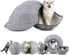 Cat Tunnel Toy Foldable Cat Tube Indoor Cat Cave Bed Multi-Function Pet Toy For Puppy Dogs Cats Interactive Ball Toy