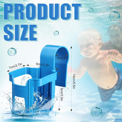 Water Cup Drink Holder Plastic Water Cup Hanging Holder Container Hook Above Swimming Pool Side Beverage Drinks Shelf