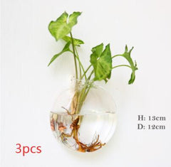 Fashion Wall Hanging Glass Flower Vase Terrarium Wall Fish Tank Aquarium Container Flower Planter Pots Home Garden Decoration