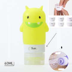 Portable Cute Cartoon Bear Penguin Animal Silicone Travel Case Organizer Shampoo Shower Gel Lotion Storage Refillable Bottle