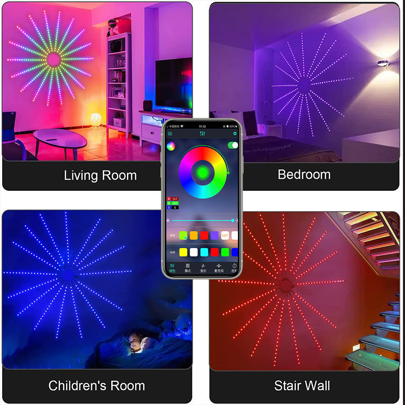 Home Decoration 3D Firework Lamp Remote Control RGB Light Symphony Dynamic LED Night Lamp For Home Decoration