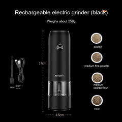 Rechargeable Electric Pepper And Salt Grinder Set One-Handed No Battery Needed Automatic Grinder With Adjustable Coarseness LED Light Refillable