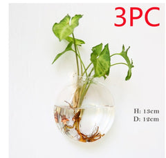 Fashion Wall Hanging Glass Flower Vase Terrarium Wall Fish Tank Aquarium Container Flower Planter Pots Home Garden Decoration