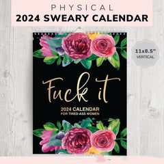 2024 Calendar For Tired-Ass Women Paper With Coil Hanging Calendar Time Planning Wall Calendar Indoor New Years Gifts For Home