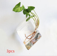 Fashion Wall Hanging Glass Flower Vase Terrarium Wall Fish Tank Aquarium Container Flower Planter Pots Home Garden Decoration