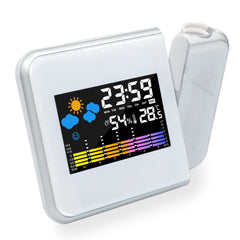 LED Alarm Projection Clock Thermometer Hygrometer Wireless Weather Station Digital Watch Snooze Desk Table Project Radio Clock