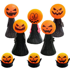 Halloween Pumpkin Head Bouncing Doll Finger Puppets