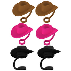 New Style Straw Covers Cap Novelty Sturdy Straw Toppers Reusable Cowboy Hat Shaped For Camping Home Hiking Picnic Kitchen