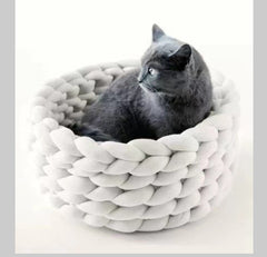 Cat House Cushion Soft Long Plush Warm Pet Mat Cute Kennel Cat Sleeping Basket Bed Round Fluffy Comfortable Touch Pet Products