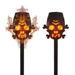 Solar Skull Simulation Flame Lamp Halloween Torch Lawn Ground Plugged Light