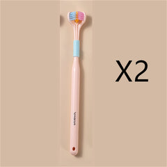 Three-sided Macaron Soft Bristle Toothbrush Care Safety Toothbrush Teeth Deep Cleaning Portable Travel