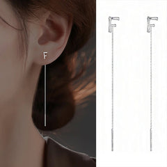 Fashion Jewelry 925 Sterling Silver 26 Letters Drop Earrings For Women Classic English Minimalism Student Earring Friends Party Jewelry Gift