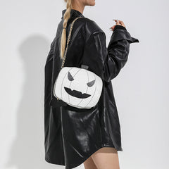 Halloween Cartoon Pumpkin Shoulder Bag For Girls Personality Funny Creative Chain Crossbody Bags Women