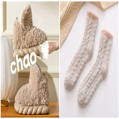 Winter Package Heeled Waterproof Home Indoor And Outdoor Wear Cute High Helper Cotton Slippers