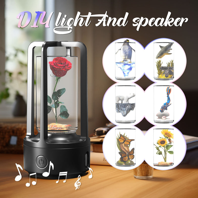 No Accessories 2 In 1 DIY Audio Crystal Light And Bluetooth Speaker Gift Touch Resin Night Light