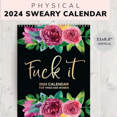 2024 Calendar For Tired-Ass Women Paper With Coil Hanging Calendar Time Planning Wall Calendar Indoor New Years Gifts For Home