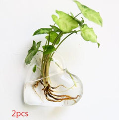 Fashion Wall Hanging Glass Flower Vase Terrarium Wall Fish Tank Aquarium Container Flower Planter Pots Home Garden Decoration