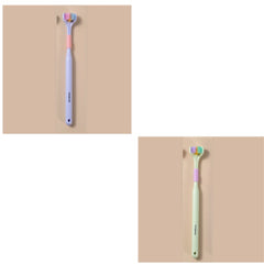 Three-sided Macaron Soft Bristle Toothbrush Care Safety Toothbrush Teeth Deep Cleaning Portable Travel