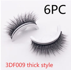 Reusable 3D Mink Lashes Natural False Eyelashes Self Adhesive Fake Glue Free Makeup Eyelash Extension Silk