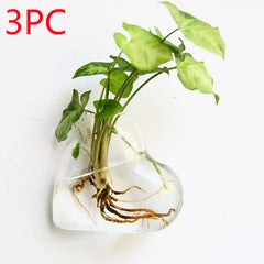 Fashion Wall Hanging Glass Flower Vase Terrarium Wall Fish Tank Aquarium Container Flower Planter Pots Home Garden Decoration