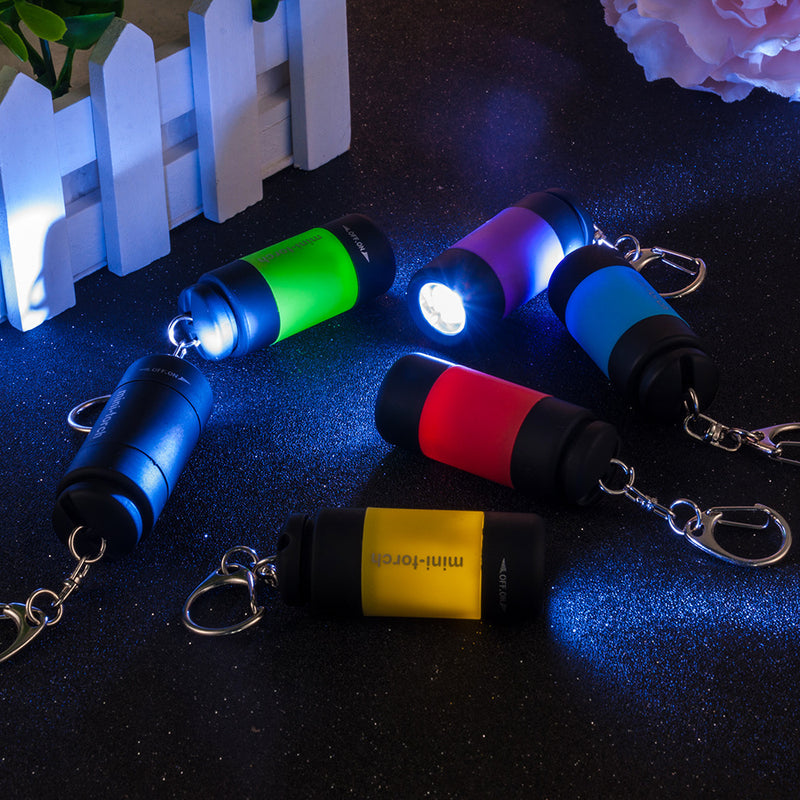 Multicolor Mini Torch USB Rechargeable Flashlight Small Pocket Light Portable Hand Lamp Waterproof Outdoor Hand Lamp