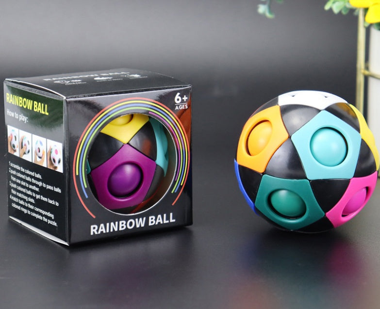 Decompression Soccer Rainbow Ball Magic Cube 12-hole Intellectual Toys Decompression Ball Magic Ball Small Toys