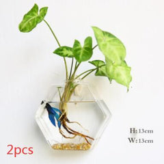 Fashion Wall Hanging Glass Flower Vase Terrarium Wall Fish Tank Aquarium Container Flower Planter Pots Home Garden Decoration