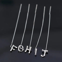 Fashion Jewelry 925 Sterling Silver 26 Letters Drop Earrings For Women Classic English Minimalism Student Earring Friends Party Jewelry Gift