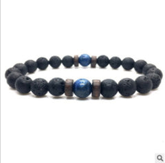 Personality Men's Black Volcanic Stone Bracelet