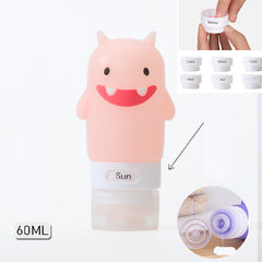 Portable Cute Cartoon Bear Penguin Animal Silicone Travel Case Organizer Shampoo Shower Gel Lotion Storage Refillable Bottle