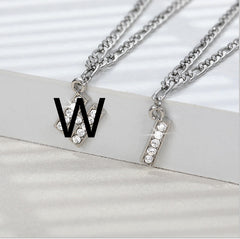 English Alphabet Stainless Steel Zircon All-match Anklet