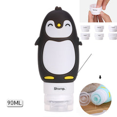 Portable Cute Cartoon Bear Penguin Animal Silicone Travel Case Organizer Shampoo Shower Gel Lotion Storage Refillable Bottle